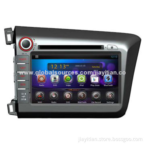 8-inch Android Car Multimedia Player for Honda Civic 2012, Support BT/GPS/iPod/Wi-Fi/3G